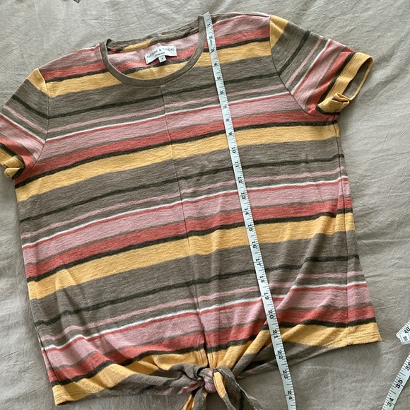 Madewell Texture & Thread Modern Tie-Front Top in Kieran Stripe Size Medium - Picture 8 of 12